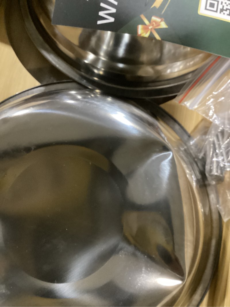 Condition photo showing Good Condition for elevated dog bowls, adjustable raised dog bowl stand for large and medium pet, 15" high bamboo pet food feeder with 2 stainless steel dishes?6 heights? large sized dogs and cats