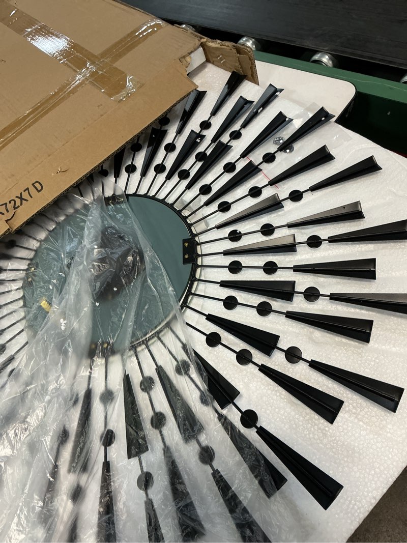 FLEBLE Modern Large Wall Clocks for Living Room Decor Big Silent Wall Clock Battery Operated Non-Ticking for Kitchen Bedroom Home Decoration Black Metal Round Quartz Clock Wall for Office Indoor