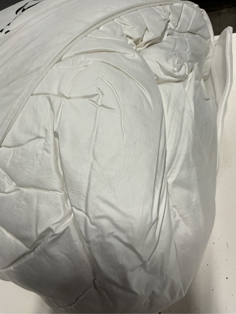 Condition photo showing As Is for all-season luxe goose down comforter, king/cal king, white