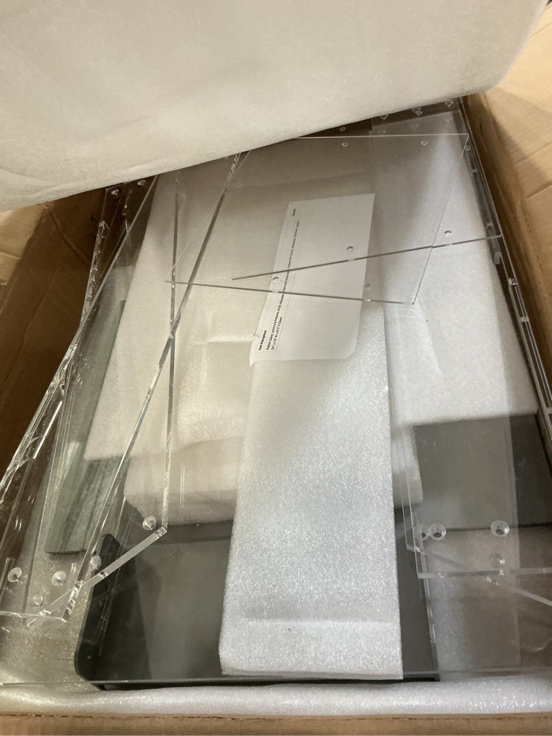 Condition photo showing As Is for Podium Stand, Lecterns & Podiums, Acrylic Adjustable Angles with Metal Base, Podium for Church, Weddings, Classroom, Speech, 24" L x 16" W x 43.5" H (Clear)