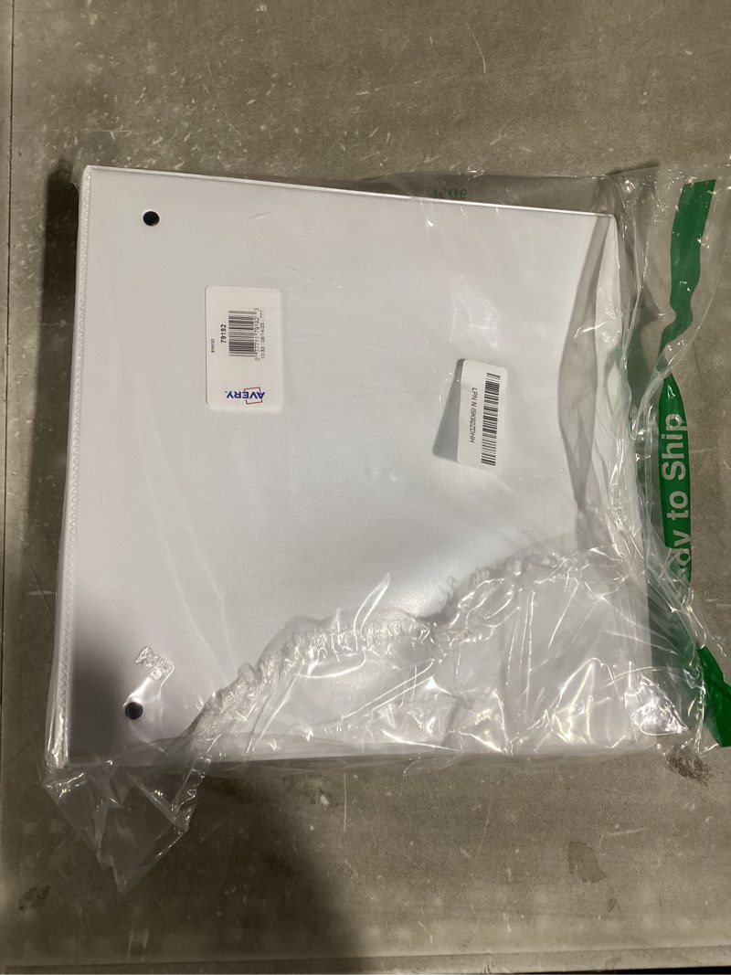 Condition photo showing Good Condition for avery heavy-duty view 3 ring binder, 2" one touch ezd rings, 540-sheet capacity, 2.8 inch wide spine, great for home, school supplies, office, or organization needs, 1 white binder (79192)