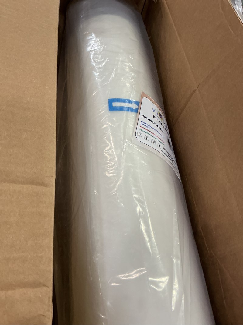 Condition photo showing Good Condition for dtf transfer film roll (hot peel) 24"x 328ft–double-sided clear pet heat transfer paper for direct-to-film printing–wash & crack resistant–compatible with all dtf printers for t-shirts textile 1-dtf hot peel film roll