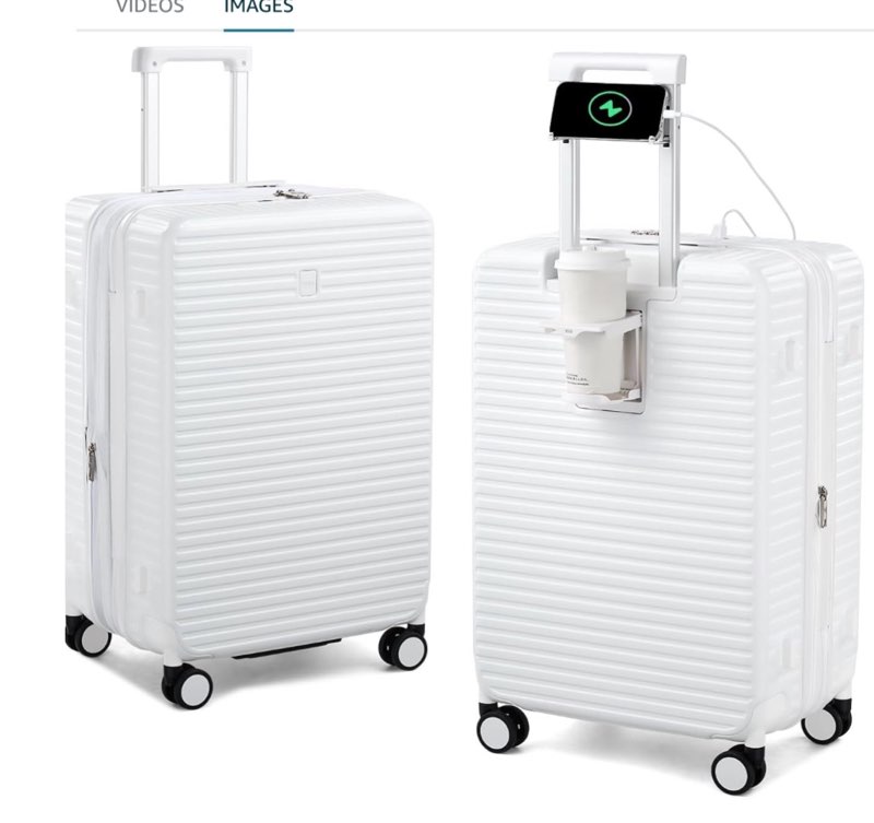 HanTrip Hard Shell Suitcases Travel Expandable Luggage, 24 Inch Check in Luggage with Spinner Wheels