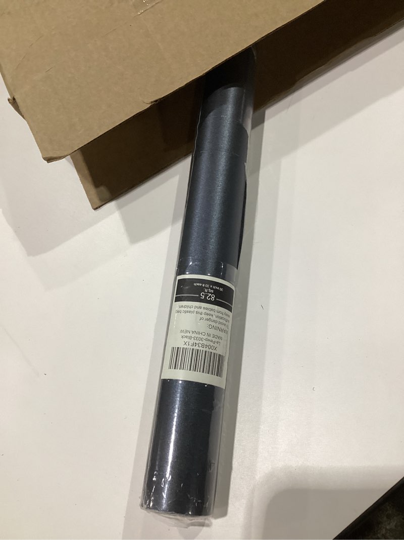 Condition photo showing New/Like New for LaRibbons Black Wrapping Paper, 30 Inch x 33 Feet, Solid Color Pearly-Lustre Birthday Gift Wrap Paper Jumbo Rolls, Perfect for Holiday, Wedding, Valentine's Day Black 30 Inch x 33 Feet