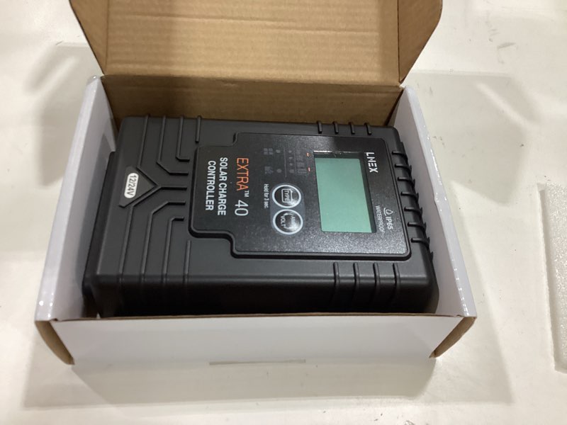 Condition photo showing Good Condition for lnex solar charge controller waterproof, 40a solar panel regulator with temp sensor,backlit lcd, 12v/24v pwm solar controller for lifepo4,agm, gel, flooded and lithium battery