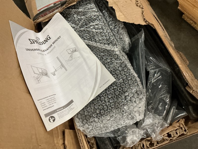 Condition photo showing As Is for Spalding U-Turn® Lift System(missing pieces) 