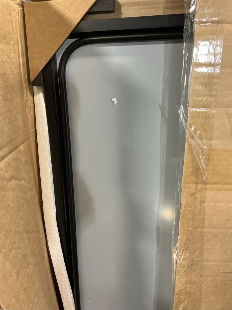 Condition photo showing Good Condition for mirror full length, upgraded body wall mirrors with shatter-proof glass, floor standing, hanging or leaning, tall mirror with stand aluminum alloy frame for bedroom classic black-arched 59"l x 16"w
