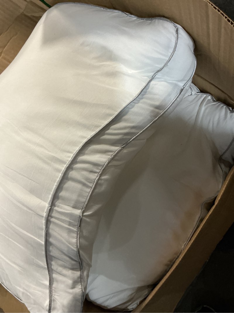 Condition photo showing Good Condition for Goose Down Bed Pillows King Size Set of 3  (White), Hotel Collection Pillows for Sleeping, Gusseted Pillow for Side, Back, or Stomach Sleepers, 20\" x 36\" With Gusseted King