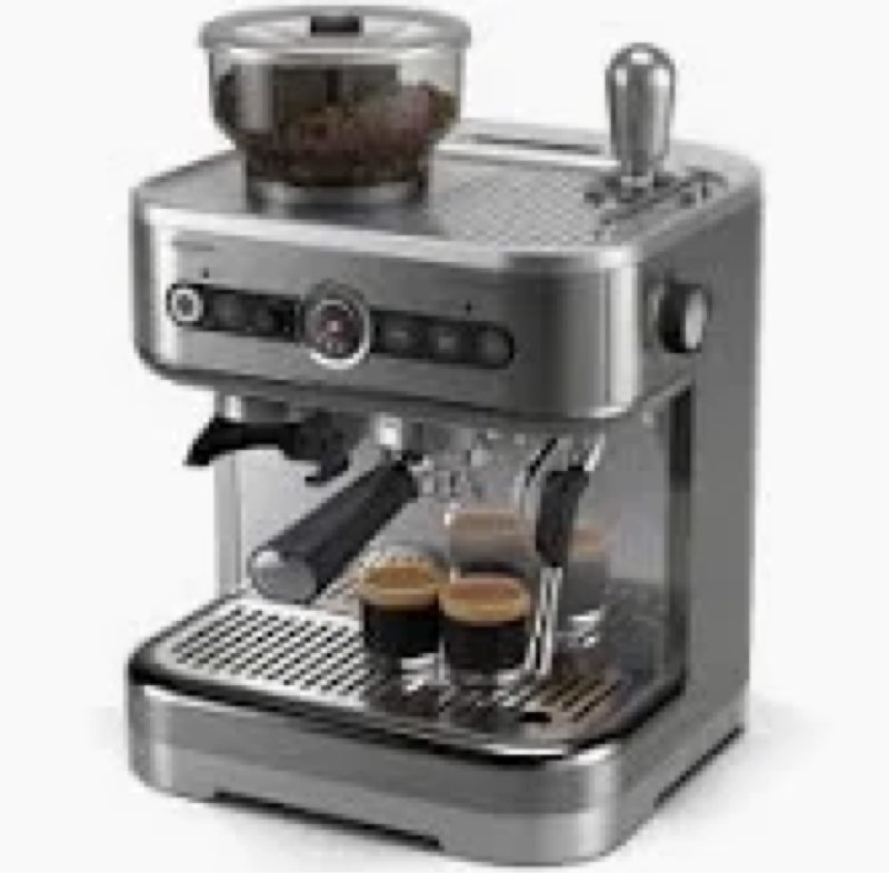 Philips Barista Brew Semi-Automatic Espresso Machine with Frother, 250gr Bean Container