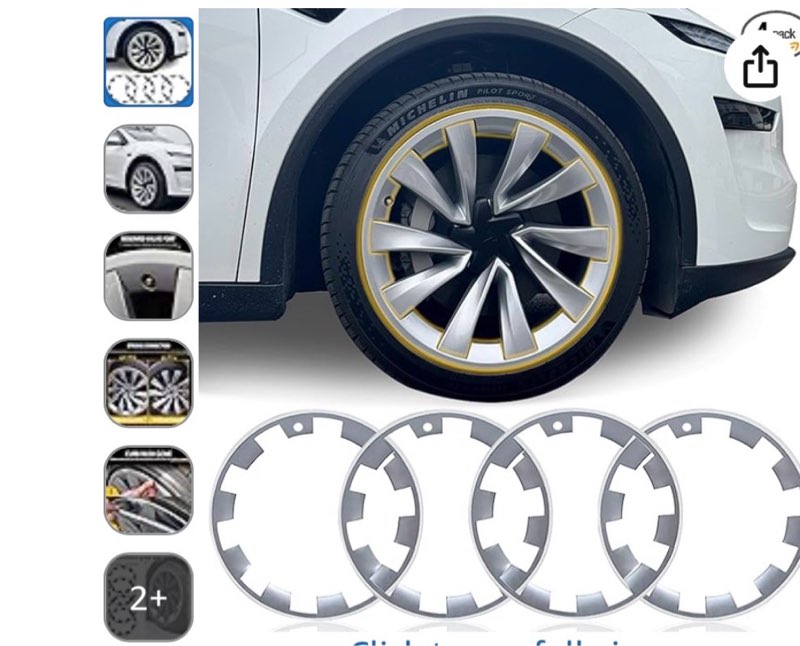 Wheel Rim Protector for Tesla Model Y Juniper 20” Helix Wheels, 4PCS ABS Anti-Curb Scratch Guard, Ma