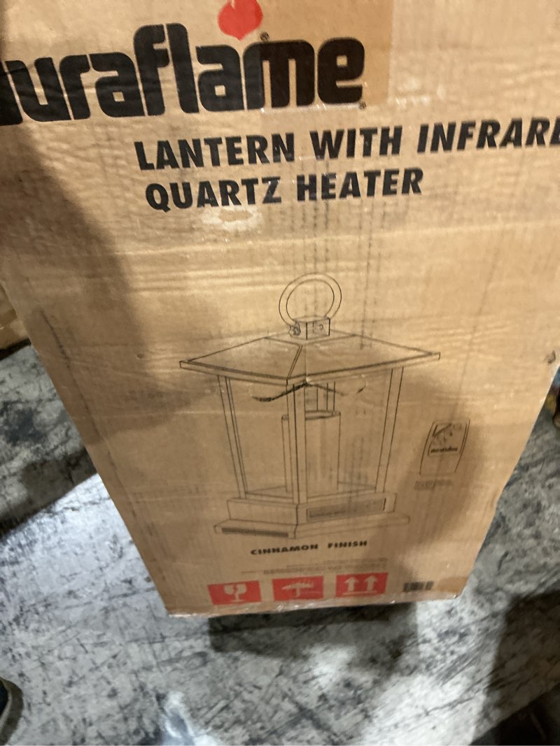 Condition photo showing Good Condition for 1,500-watt electric lantern infrared quartz space heater with remote control in cinnamon