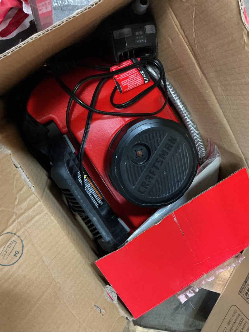 Condition photo showing As Is for craftsman 4 gal sprayer backpack sprayer