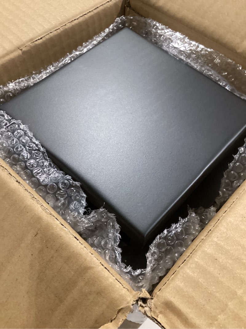 Condition photo showing Good Condition for 18" Black Metal Modern Candle Lantern – Decorative Hurricane Lantern for Indoor & Outdoor Use, Ideal for Table, Mantle, Porch, Halloween, Christmas, and Wedding Decor (No Glass Panel) Large