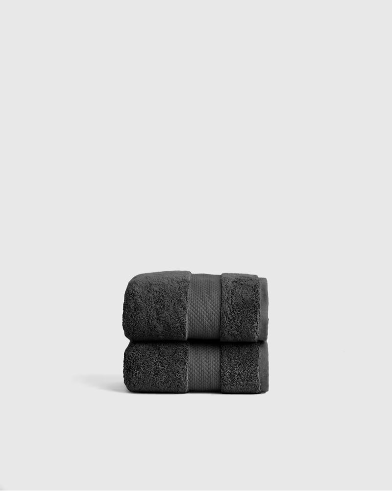 turkish ultra plush hand towel (set of 2)  charcoal