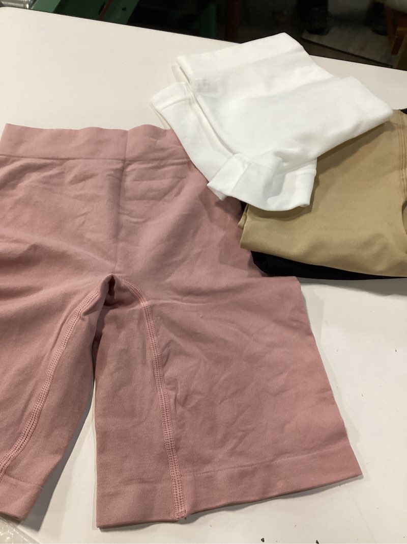 Condition photo showing Good Condition for fresbeit 4 pack slip shorts for women under dress comfortable smooth boyshorts panties biker shorts large 4 pack black+white+nude