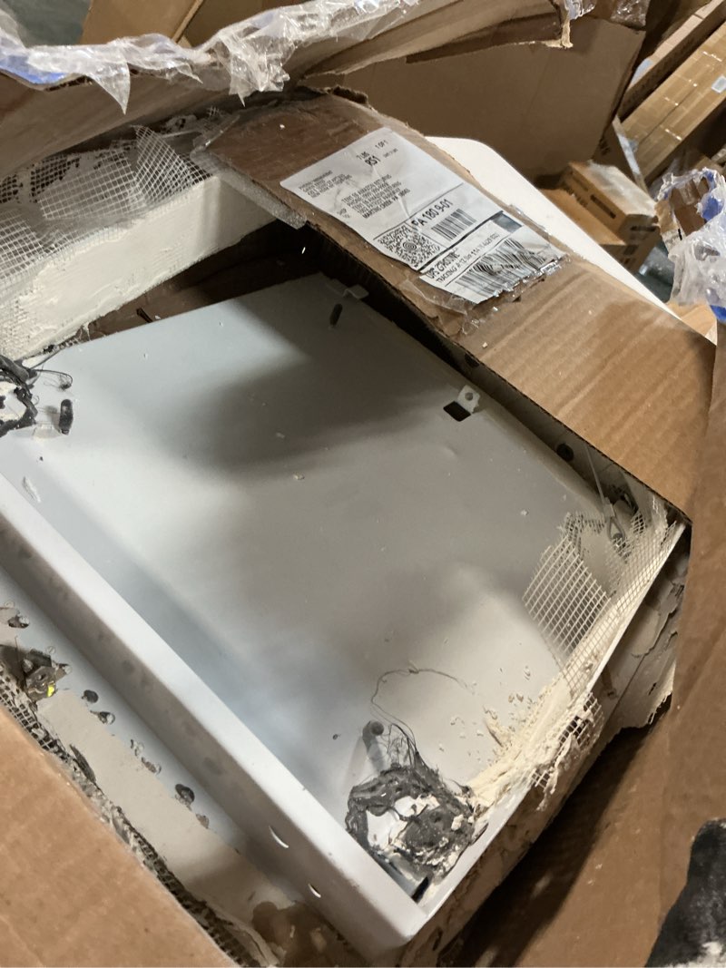 Condition photo showing As Is for byson drywall access panel 12x12 inches – wall access door with mud-in flange, heavy duty steel frame, 5/8” gypsum inlay, hidden hinged push lock 12 x 12 inches (5/8 inch thickness)