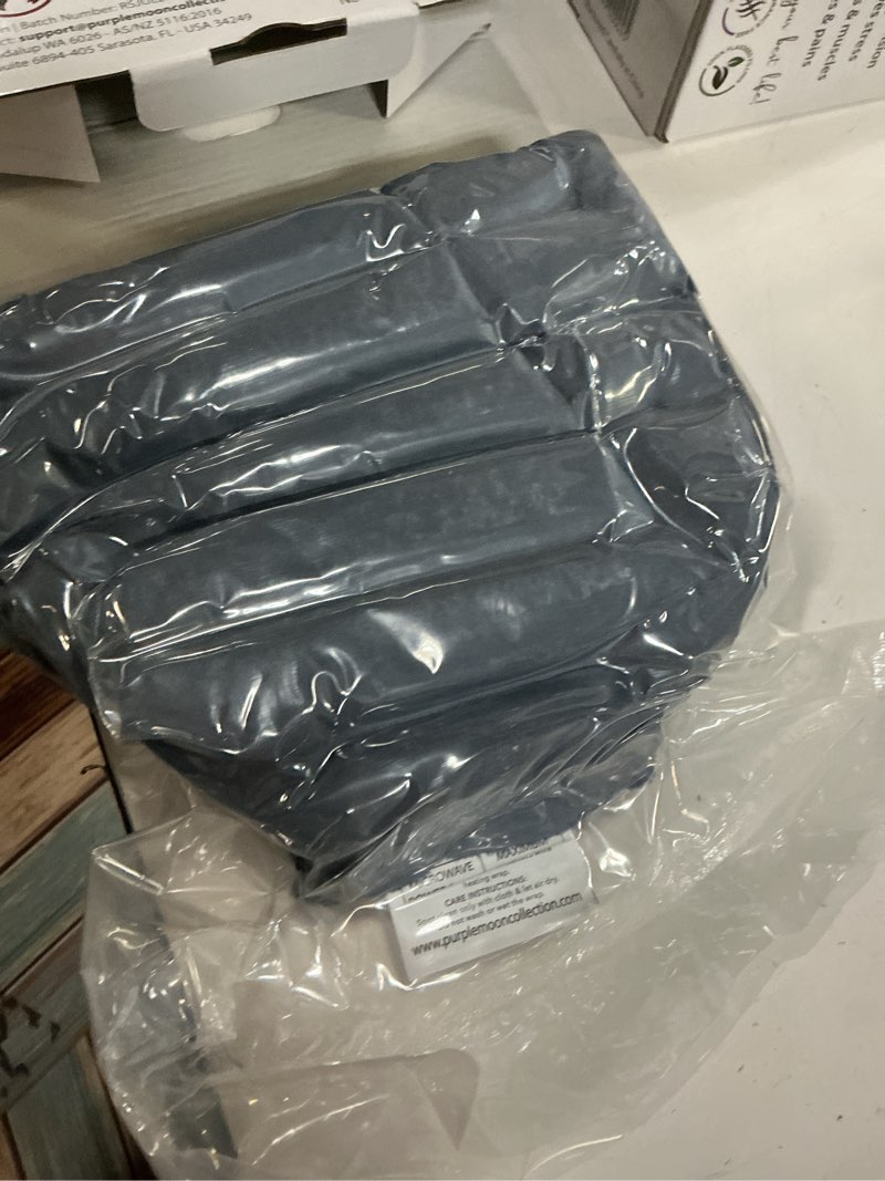 Condition photo showing New/Like New for purple moon collection xl microwavable heat pack for lower back pain relief, neck & shoulders - 25x50cm with longer ties to secure anywhere - flaxseed wheat bag for cramps, hot/cold reusable (grey)