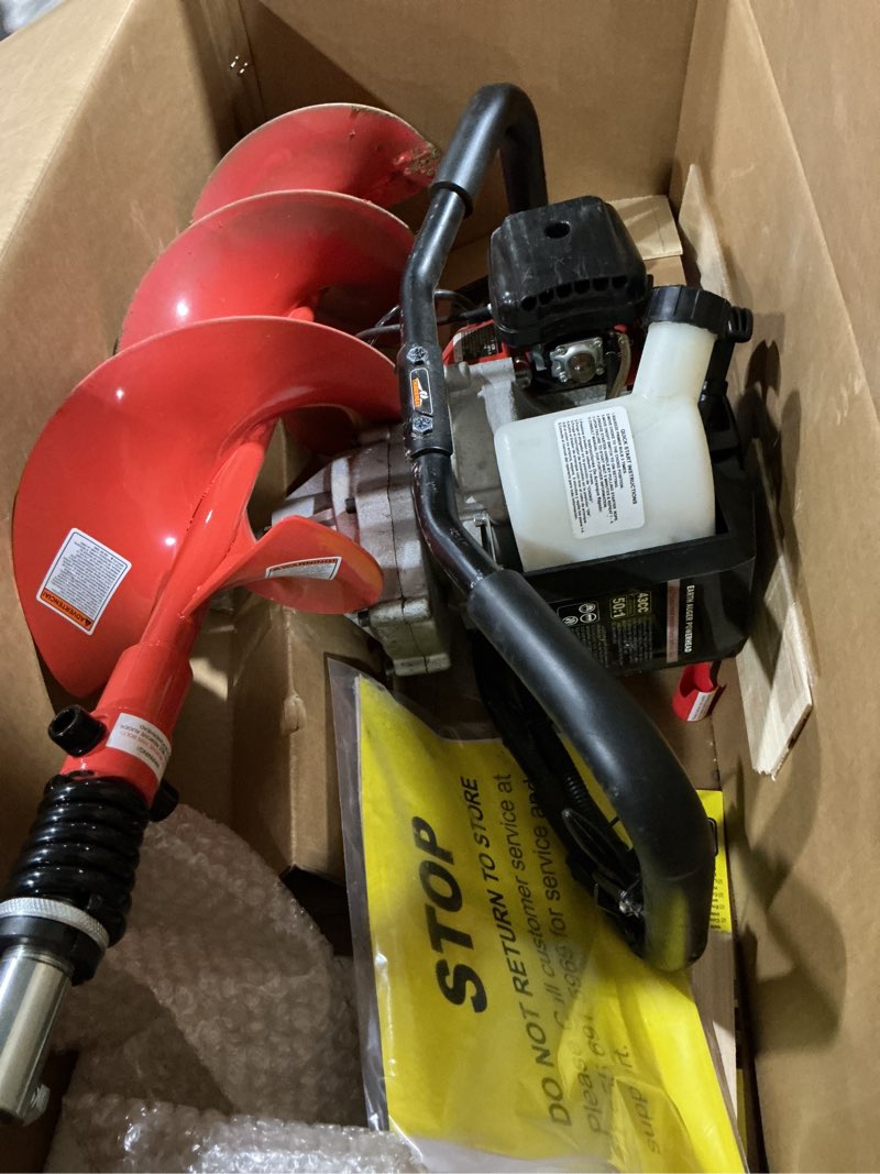 Condition photo showing As Is for  43-cc 1-man auger powerhead with 8-in bit(s) included