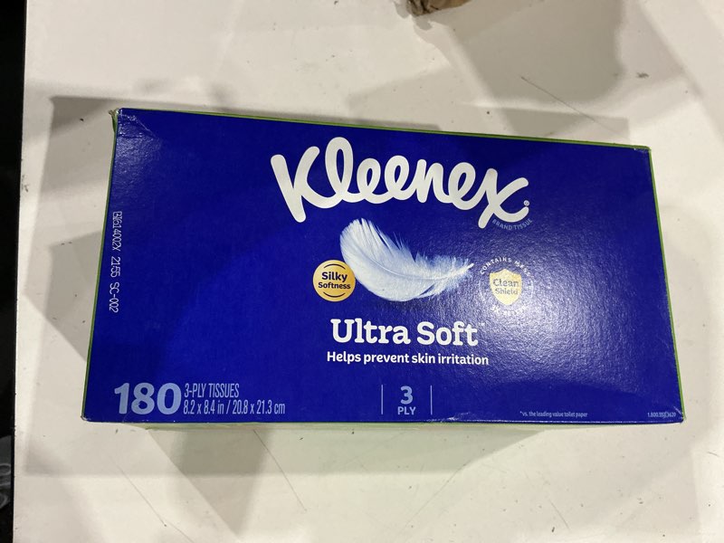 kleenex trusted care facial tissues, 1 flat box, 160 tissues per box, 2-ply, packaging may vary,6 pack .