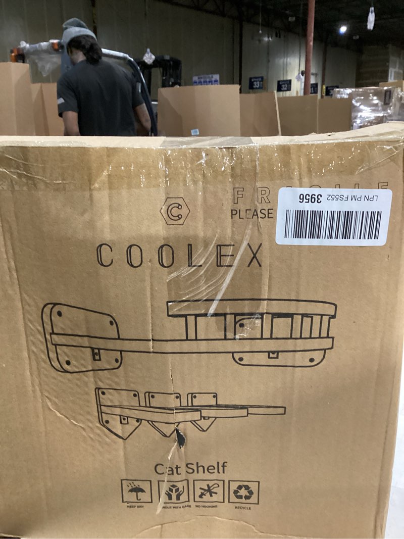 Condition photo showing Good Condition for COOLEX Cat Wall Shelves - 3 Steps Scratch Post & Hammock Bed with Plush Cover, Climbing Shelf for In