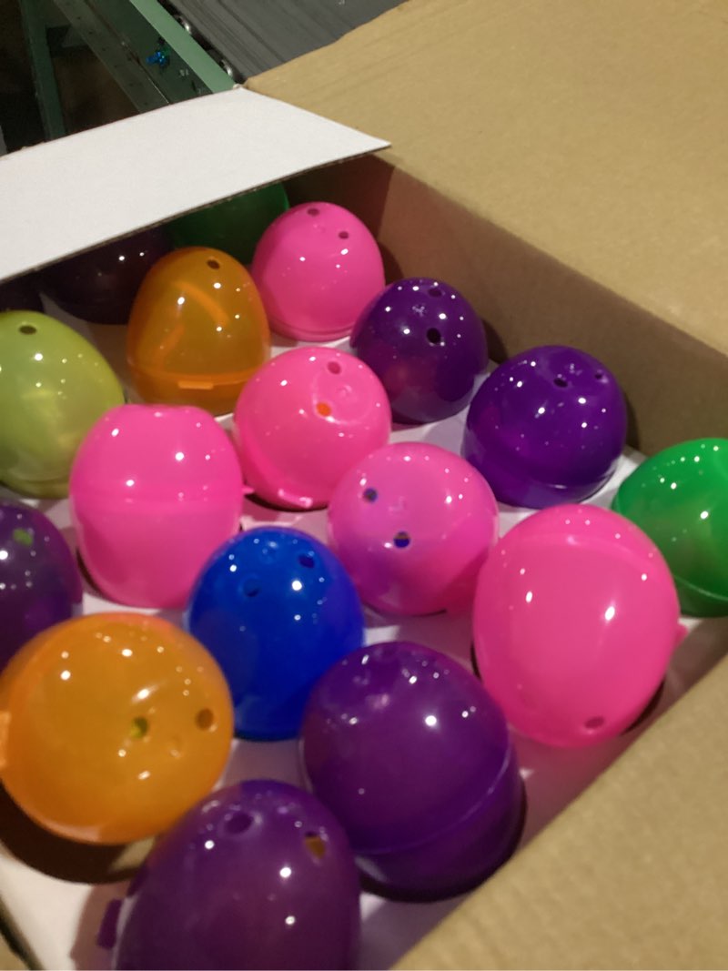 Condition photo showing New/Like New for 100 pcs prefilled easter eggs with toys inside, 2 golden eggs, filled easter eggs bulk assortment with mini cars, dinosaurs, bracelets, easter basket stuffers egg hunt party favors for kids boys girls