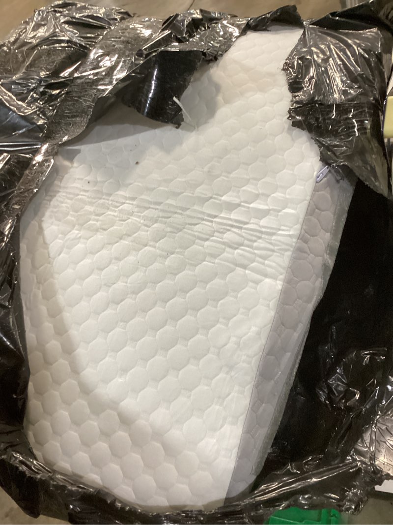 Condition photo showing As Is for 3PCS Bed Wedge Pillow Set for Sleeping, 12&18&23 Inch Adjustable Height Memory Foam Pillow Wedge for After Surgery, Acid Reflux Relief, Neck&Back&Leg Support Grey