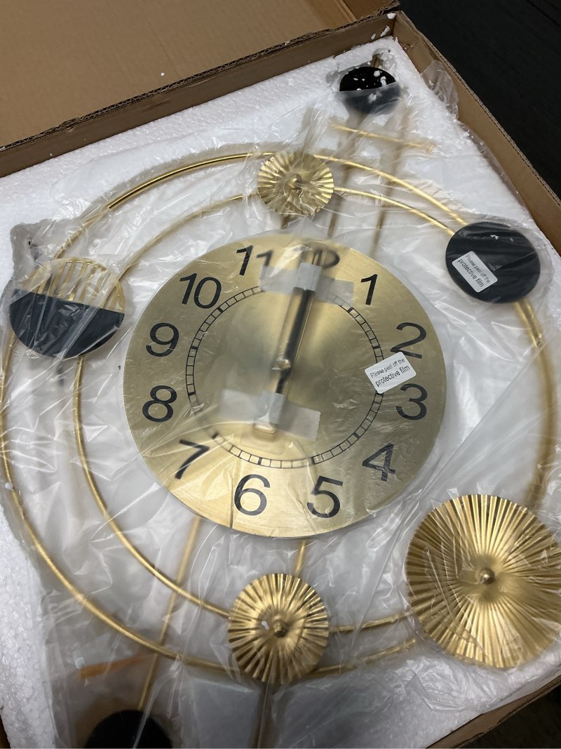 Condition photo showing Good Condition for Wall Clock with Pendulum, Silent Quality Quartz Battery Operated, Round Analog Large Wall Clock for 