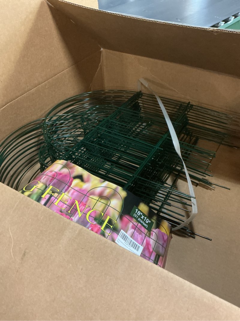 Condition photo showing Good Condition for decorative garden folding border fence, metal wire edging flower fence panel 18in x50ft outdoor patio landscape green-18?x50? green