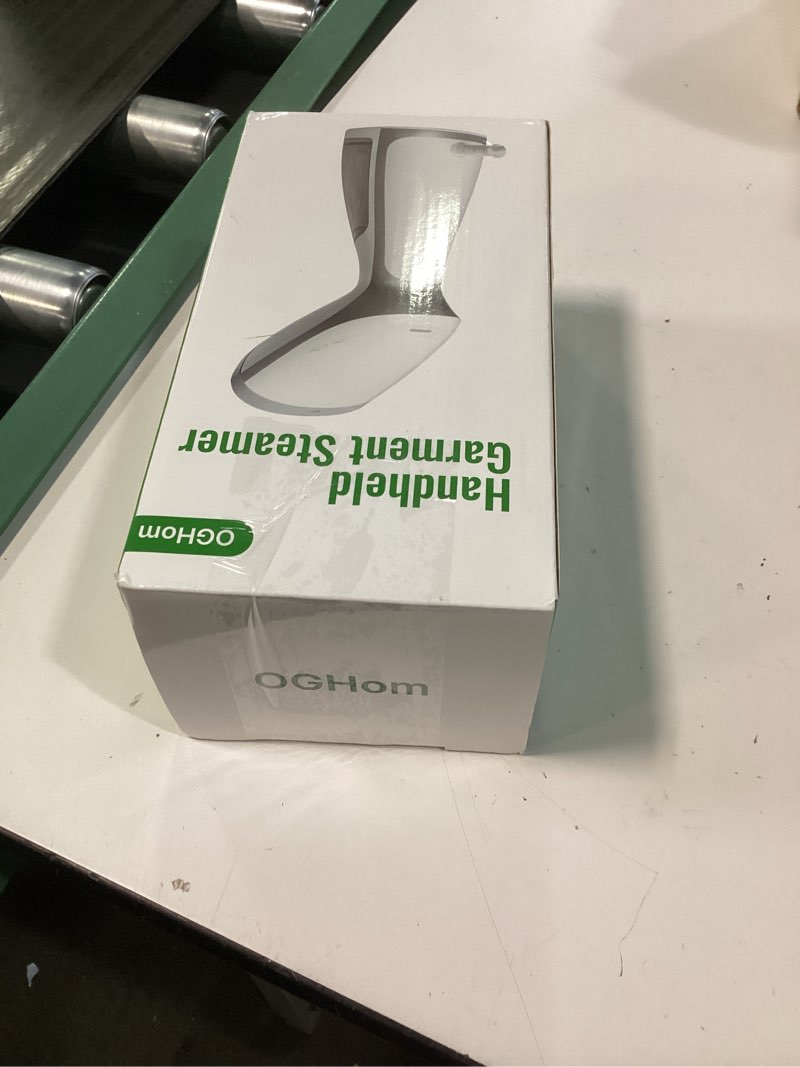 Condition photo showing New/Like New for oghom portable travel handheld steamer for clothes, garment wrinkle remover, 1000w strong penetrating fabric steamer, for home, office, travel (only for 120v) -white