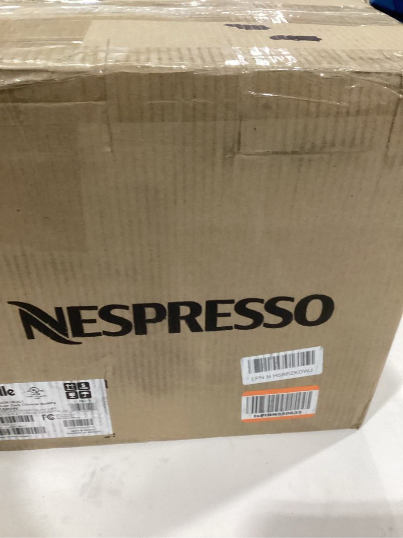 Condition photo showing As Is for Nespresso Vertuo Next Deluxe Coffee and Espresso Maker, Pure Chrome with Aeroccino Milk Frother,1.1 liter, Black,Dark Chrome Chrome Machine + Milk Frother