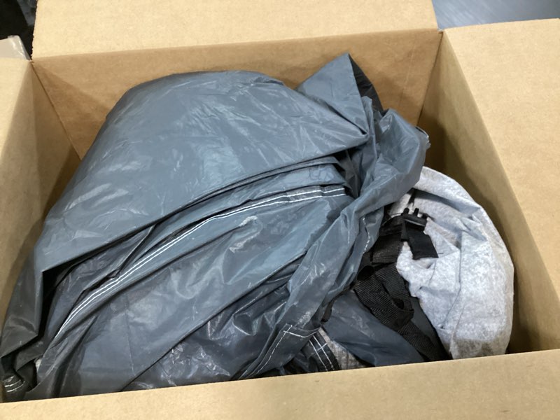 Condition photo showing As Is for 16 Layers Car Cover Waterproof All Weather, Heavy Duty Full Exterior Cover Universal Fit Coupe Ford Mustang/Shelby, Chevrolet Camaro/Corvette, Kia Optima, Audi A4/A5, BMW 5 Series 525i etc. 0 Coupe Car Cover 0 Fit Coupe Length 186-193 inch