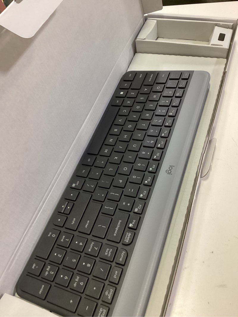 Condition photo showing Good Condition for incomplete  lenovo 510 wireless combo with 2.4 ghz usb receiver, slim full size keyboard, full number pad, 1200 dpi optical mouse, left or right hand, gx30w75336, white