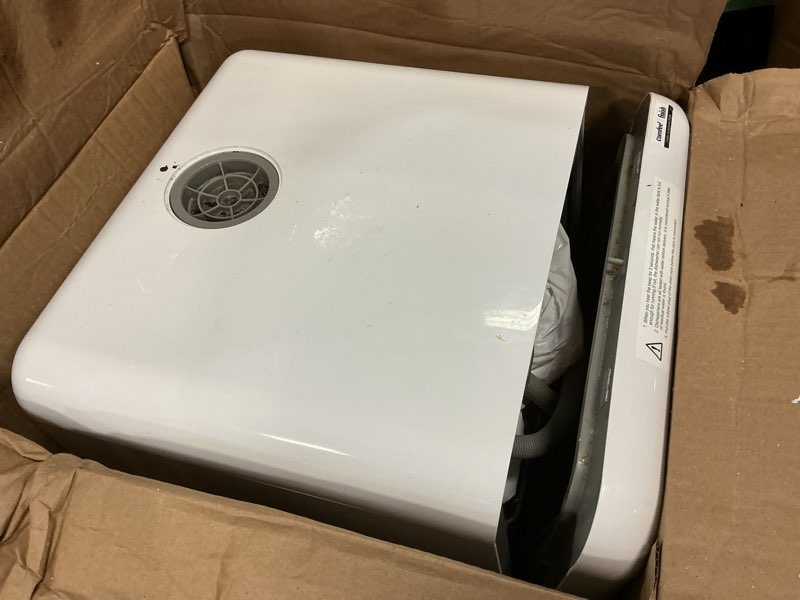 Condition photo showing As Is for COMFEE' Portable Dishwasher Countertop with 5L Built-in Water Tank, No Hookup Needed, 6 Programs, 360° Dual Spray, 192? High-Temp& Air-Dry Function, Mini Dishwasher for RVs, White Minilite-White White
