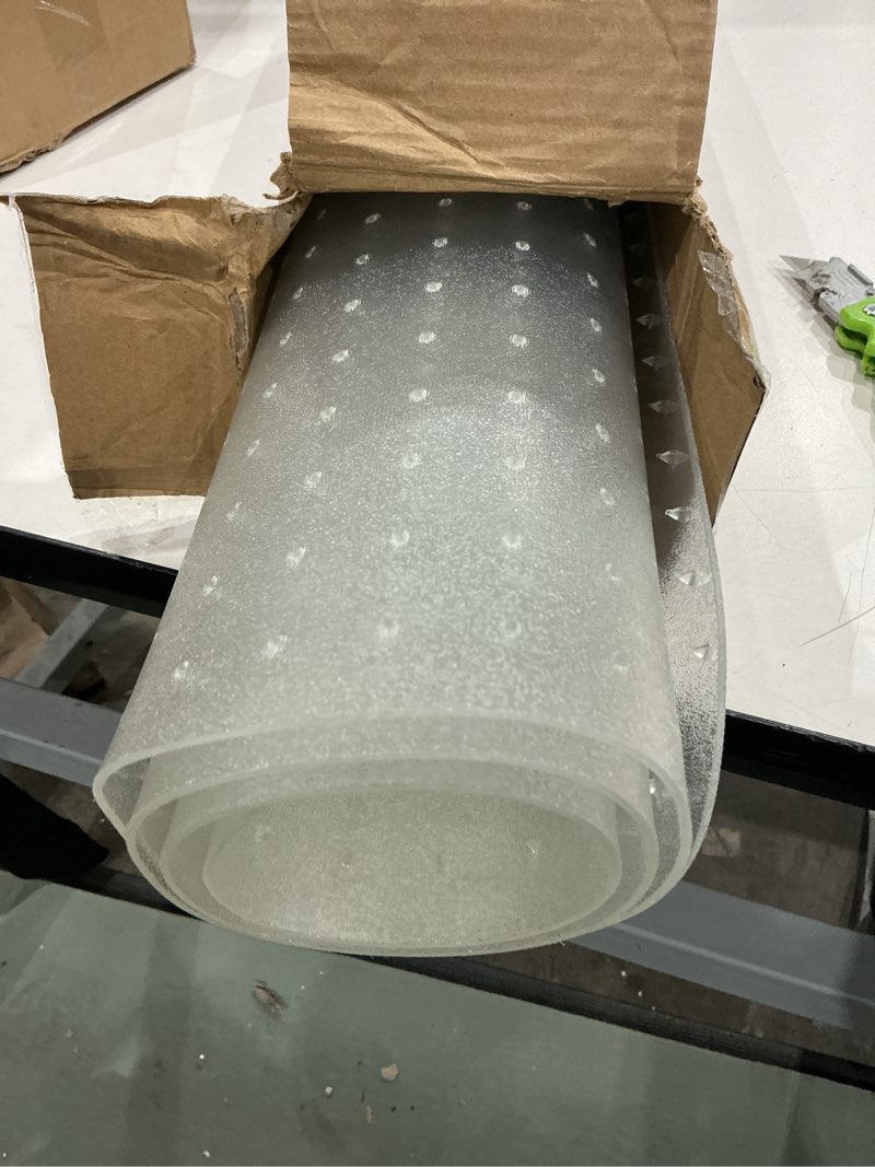 Condition photo showing Good Condition for office chair mat for carpet, 30" x 48" x 0.09" desk chair mat for carpet floors, clear and thick easy glide rolling chair mats with non-slip studded for home and office low pile carpets 30" x 48" rectangle