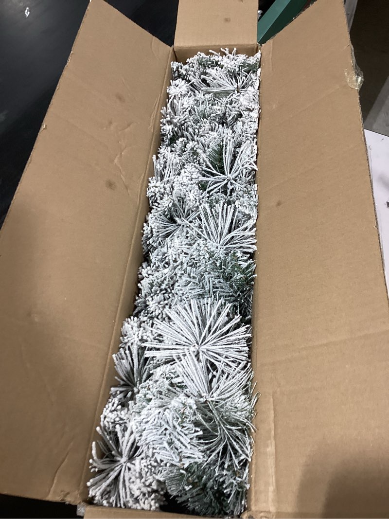 Puleo International 9' Flocked Spruce Garland with 160 Tips