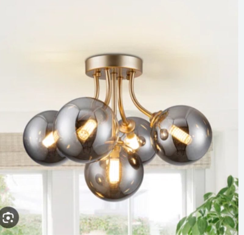 richele semi flush mount lighting ceiling lamp, fixture modern gold sputnik light fixture, dimmable