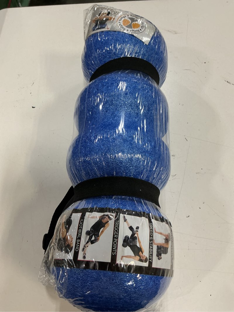 Condition photo showing New/Like New for rollga - high density foam roller for exercise & back pain, 18 inches | patented grooves protect spine & bone, bumps reach deeper, design mimics hands-on massage, increase flexibility 22% blue