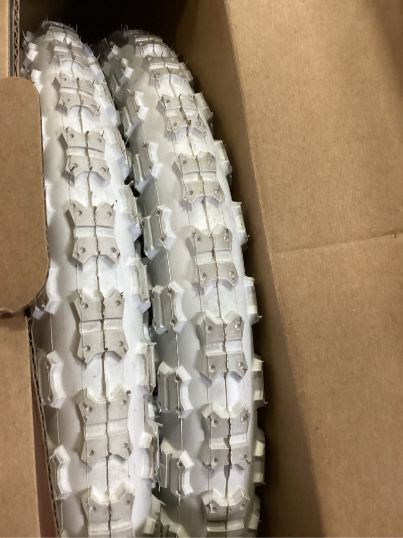 Condition photo showing As Is for yunscm 2-pcs 12.5" kid bike tires 12 ½ x 2 ¼ (62-203) and 12.5" bike tubes schrader valve compatible with 12.5 x 2.25 12 1/2 x2 1/4 mountain bike bicycle tires and tubes (y-556)-white
