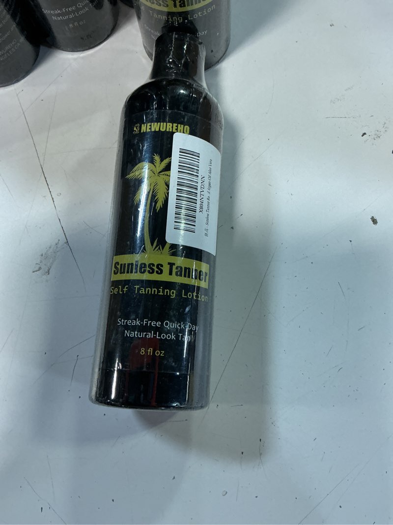 Condition photo showing New/Like New for Self Tanner Lotion - 8oz Sunless Tanning for Face & Body, Natural & Organic, Streak-Free & Long-Lasting Glow, Instant Tanning Lotion with Coconut Oil Argan Oil Aloe Vera