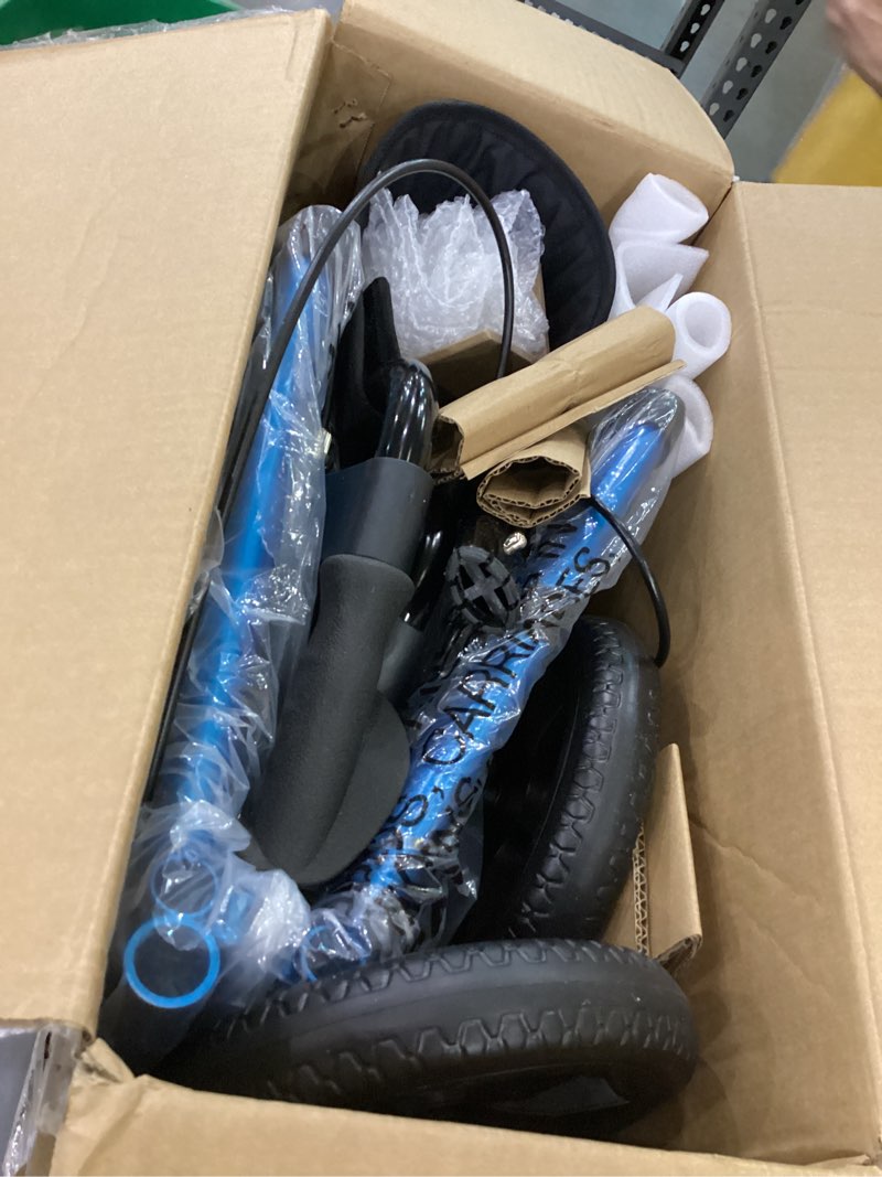 Condition photo showing New/Like New for WALK MATE 3 Wheel Rollator Walker with Seat for Slim Seniors, Padded Backrest Lightweight Foldable Walker Ideal for Elderly, 8 Inch Tri-Wheel Modern Mobility Walking Aid Aluminum, Blue