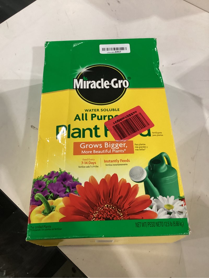 Condition photo showing New/Like New for miracle-gro water soluble all purpose plant food - fertilizer for all indoor or outdoor plants including roses, flowers, vegetables, houseplants, trees, and shrubs, 12.5 lbs. 12.5 lbs 1 pack
