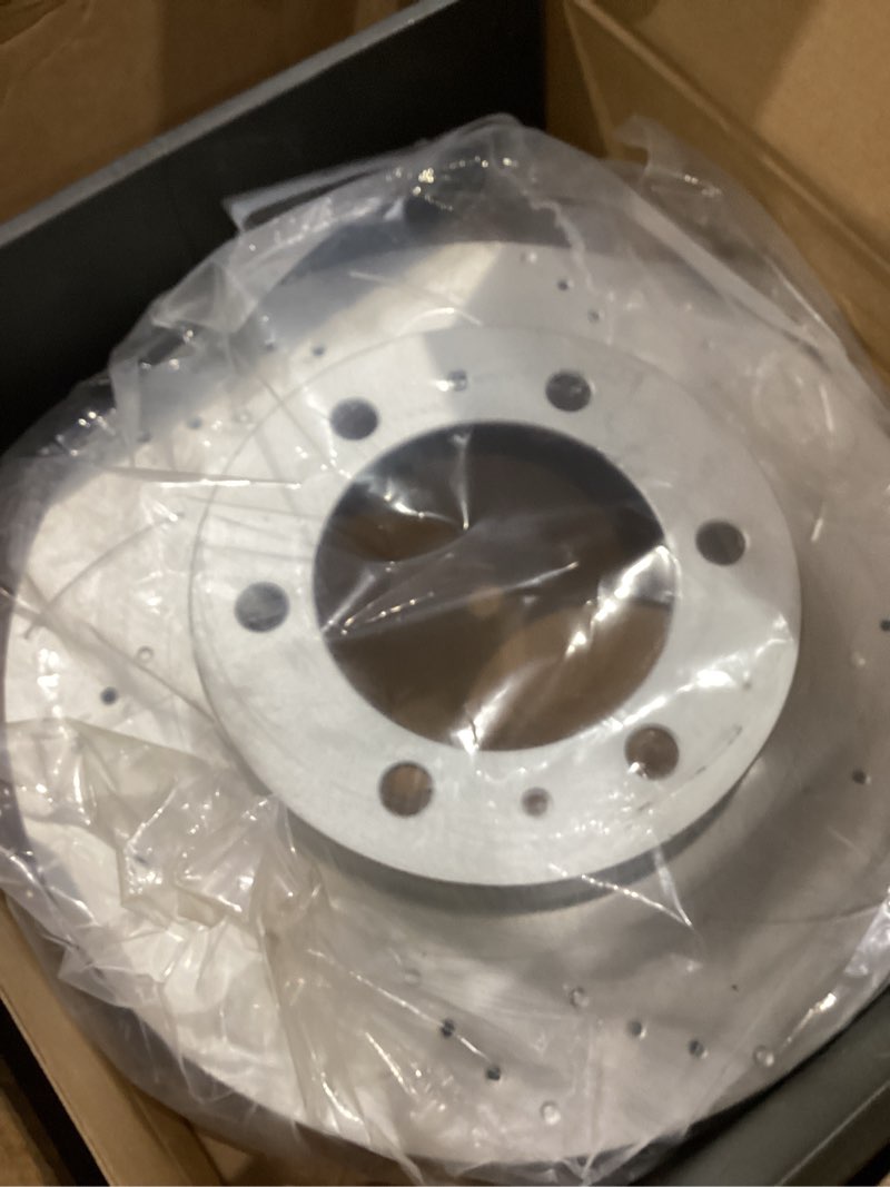 Condition photo showing Good Condition for motorevo rear brake rotors kit compatible with f-150 2015-2017 (for models with electric parking brake only, not manual) | drilled & slotted high-carbon alloy rotors & metal pads with geomet coating rear 2015-2017 only for electric parking brake rear