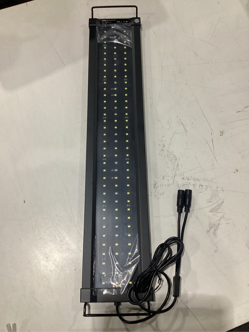Condition photo showing As Is for *similar to stock* nicrew classicled plus led aquarium light with timer, 27 watts, for 36 to 48 inch fish tank light, daylight and moonlight cycle 36 - 48 in