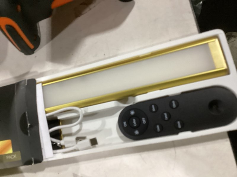 Condition photo showing Good Condition for ezvalo picture light for wall, 4800mah rechargeable wireless remote lights, 16'' dimmable magnetic led art painting light with 3 color temps, display for gallery, living room, bedroom, hallway (gold) gold 1pack-16in