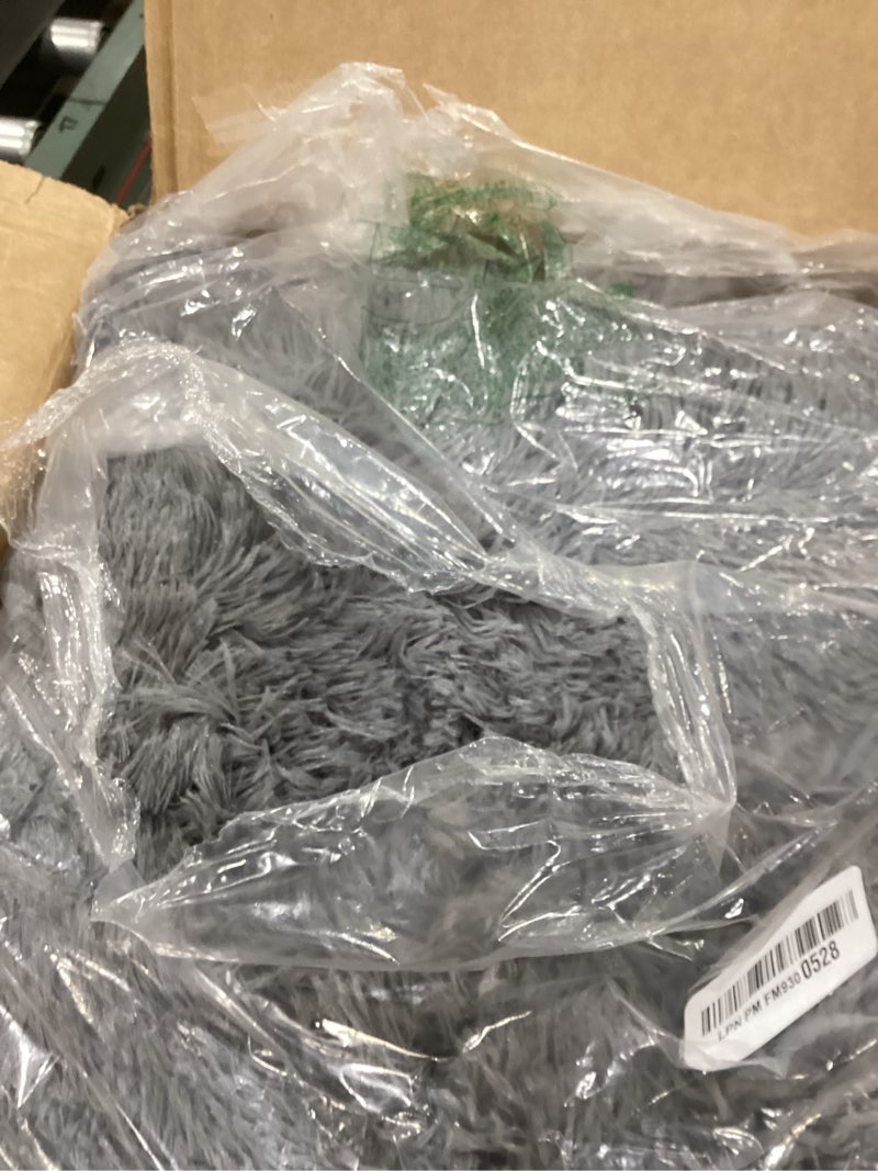 Sour Lemon Area Rugs 9x12 Living Room, Grey Large Area Rug Shag Shaggy Carpet Soft Plush Furry Bedsi