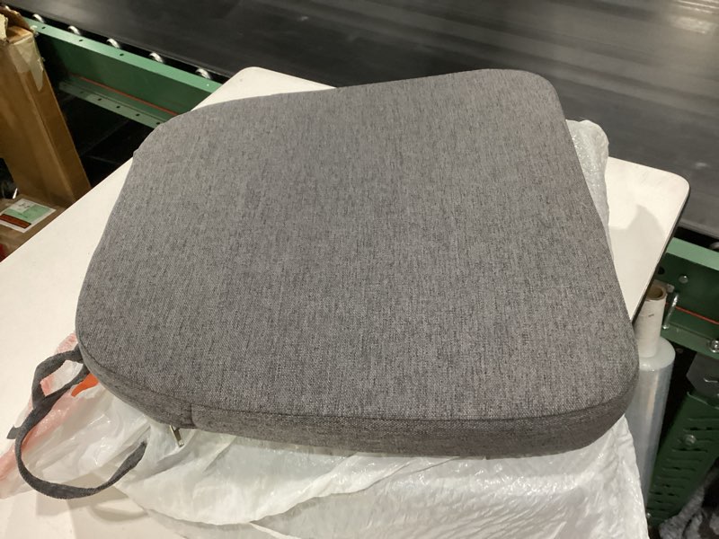 Condition photo showing Good Condition for aaaaacessories d-shaped chair cushions, 2" thick dining chair pads with ties and removable, machine-washable cover, 17" x 16", set of 4, charcoal gray charcoal gray 4 count(pack of 1)