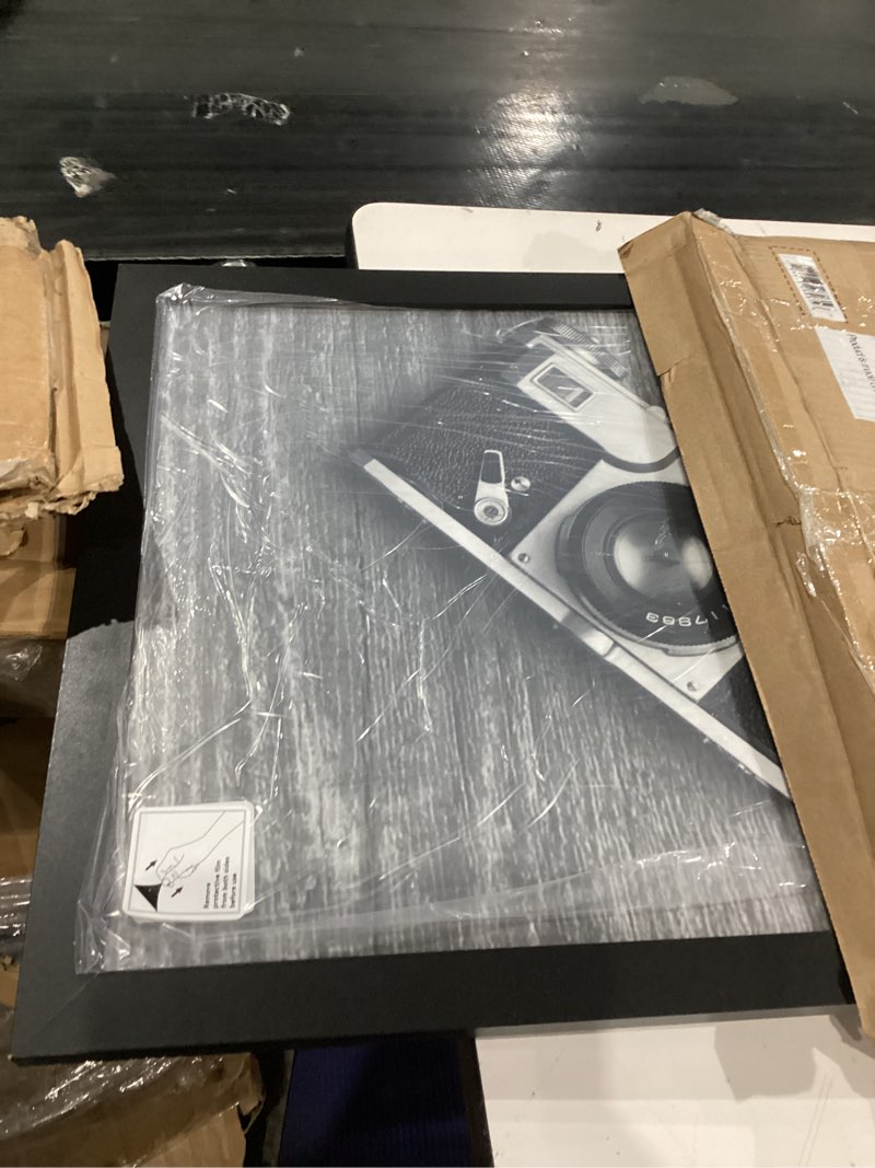 Condition photo showing As Is for americanflat 16x20 picture frame with polished plexiglass - black picture frame - wide photo frames made of engineered wood for vertical or horizontal wall display - epic collection - black black 16x20