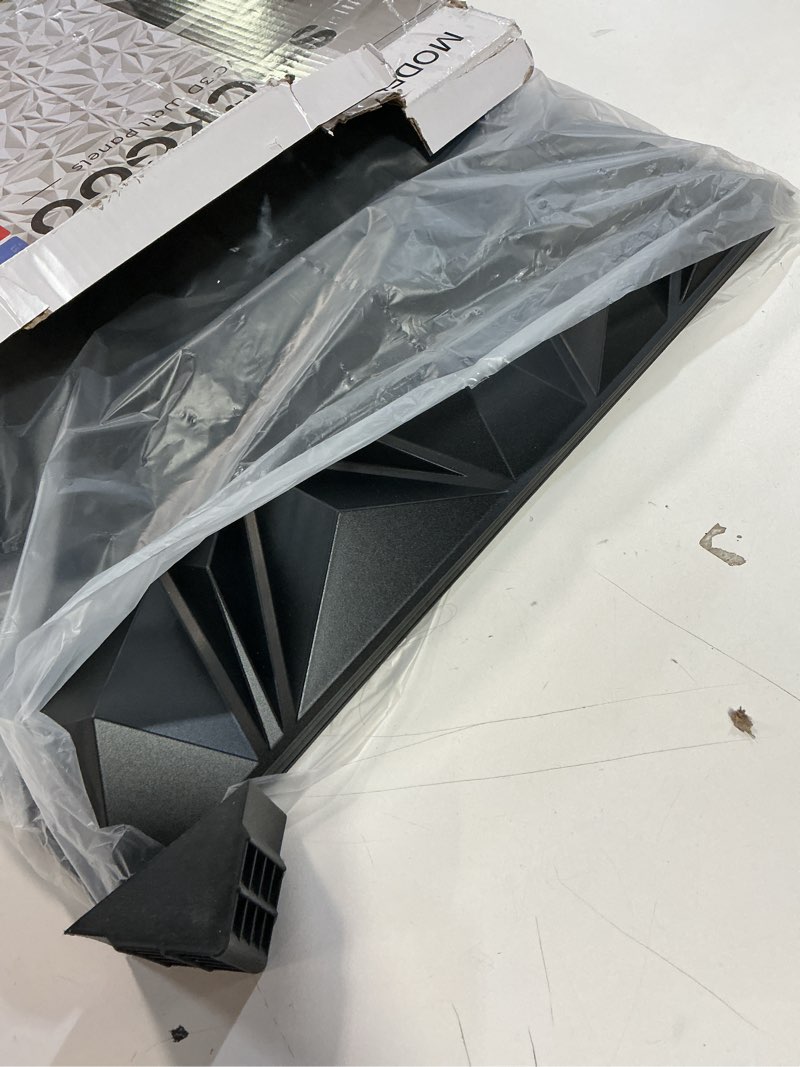 Condition photo showing Good Condition for STICKGOO 12 Pack 3D Wall Panels for Interior Wall Decor, Black Diamond Design Accent Wall Panels, 19.7''x19.7'' Modern Textured Wall Panels for Living Room Lobby Bedroom TV Backdrop