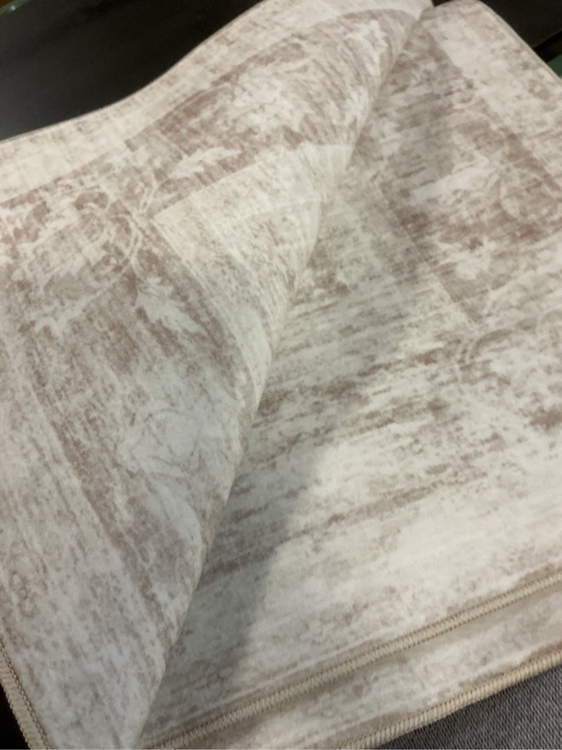 Condition photo showing Good Condition for 8x10 Area Rugs for Living Room: Washable Large Vintage Floral Rug Low Pile Non-Slip Boho Carpet for Bedroom Dining Home Office (Beige, 8'x10')