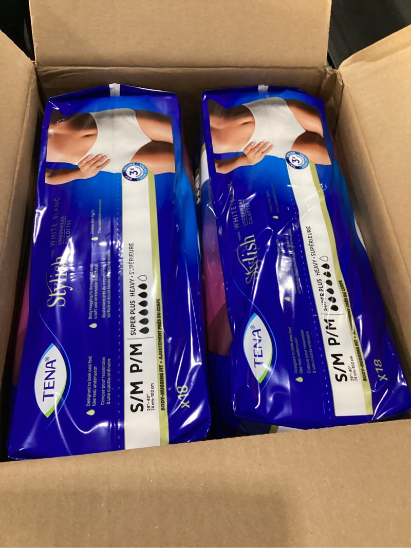 Condition photo showing Good Condition for TENA Incontinence Underwear for Women, Super Plus Absorbency, Small/Medium, 18 Count Small/Medium 18